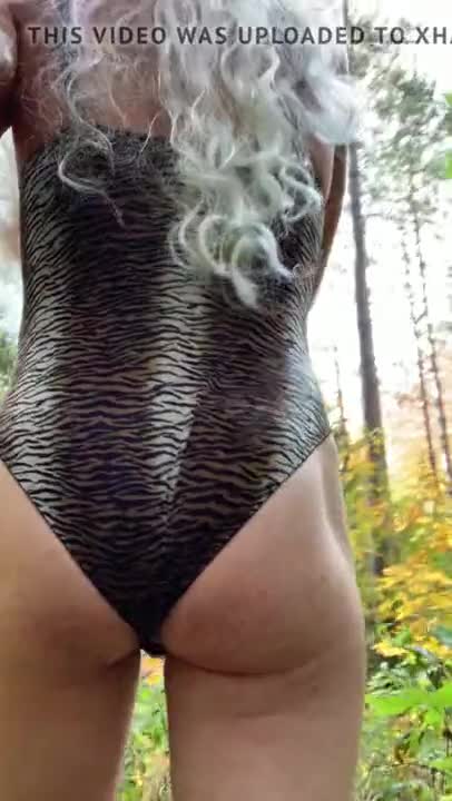 Crossdressing slut in the woods