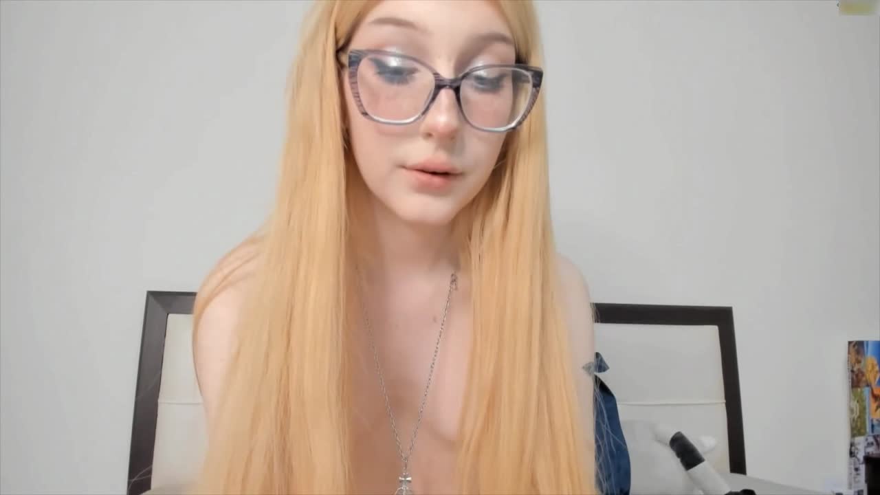 Blonde with glasses