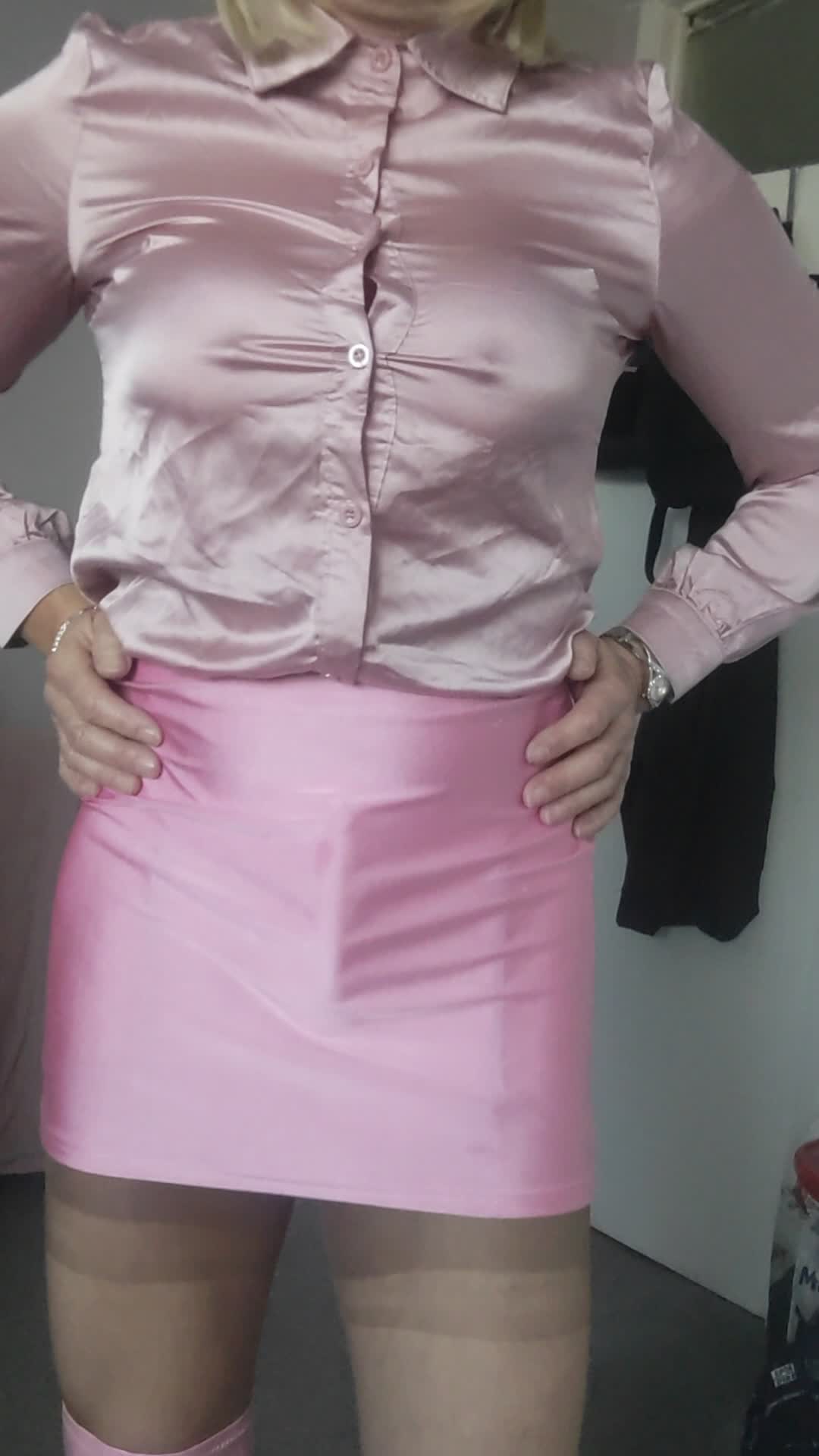 Crossdresser with a skirt bulge